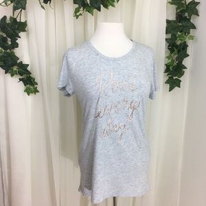 M GAP Metallic /"Rose Everyday/" Print T-Shirt For Women in Gray Size XS L